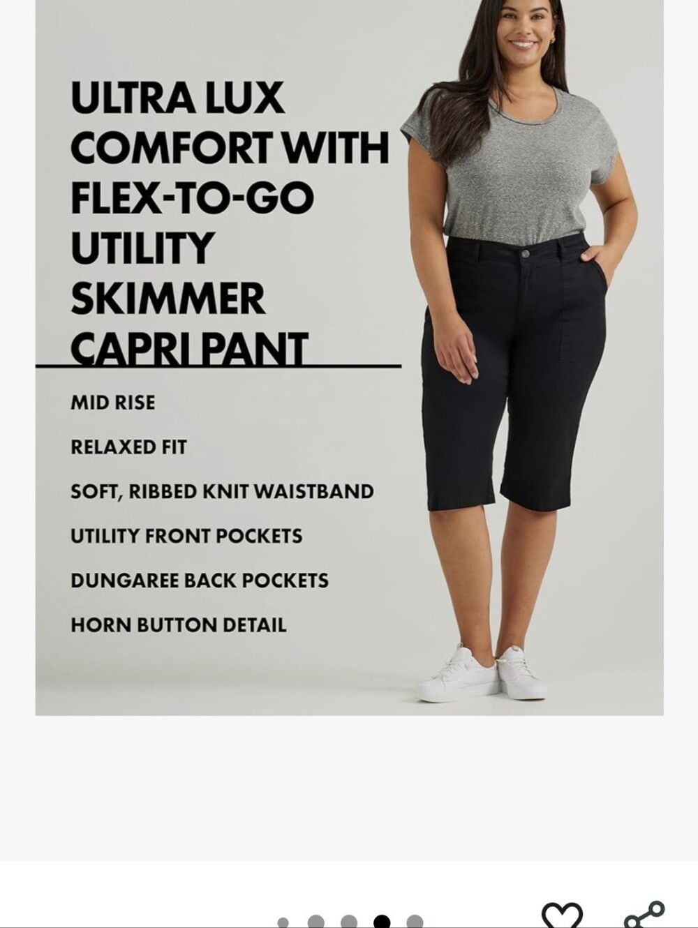 Lee Skimmer Pants in Summer Haze (Light Gray) NWT 22W - Picture 6 of 10